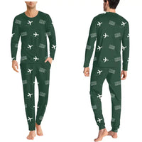 Thumbnail for Marseille Provence Airport (MRS) Pajamas - Men Pajamas - Dark Green