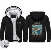 Thumbnail for Marseille Provence Airport (MRS) Zipped Sweatshirts - Poster - Black