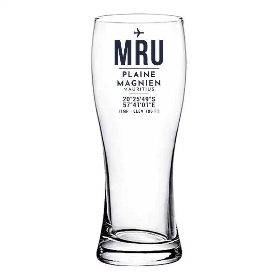 Plaine Magnien Sir Seewoosagur Ramgoolam International Airport (MRU) Glasses - ID Tag - Pilsner Beer Glass