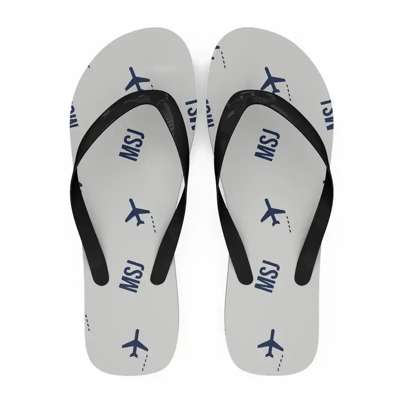 Misawa Air Base (MSJ) Slippers & Flip Flops - Slippers - Flip Flops - Pattern - White