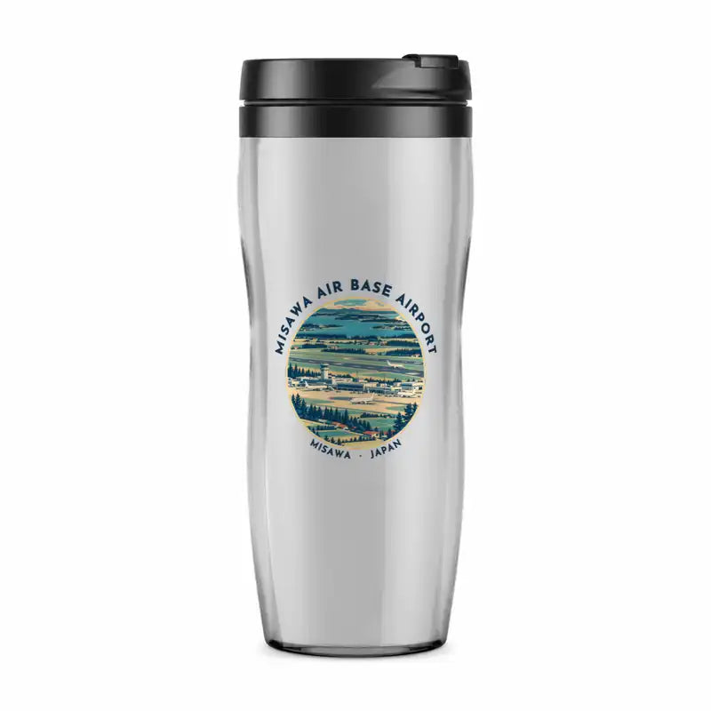 Misawa Air Base (MSJ) Travel Mugs - Badge - Plastic (No Holder) - Light Gray