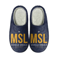 Thumbnail for Muscle Shoals Northwest Alabama Regional Airport (MSL) Slippers & Flip Flops - Slippers - Cotton - Code - Same - Navy Blue