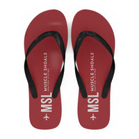 Thumbnail for Muscle Shoals Northwest Alabama Regional Airport (MSL) Slippers & Flip Flops - Slippers - Flip Flops - Code - Red