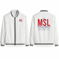 Thumbnail for Muscle Shoals Northwest Alabama Regional Airport (MSL) Stylish Jackets - Baseball Collar - Tag - White