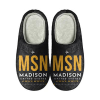 Thumbnail for Dane County Regional Airport Madison (MSN) Slippers & Flip Flops - Slippers - Cotton - Code - Same - Black
