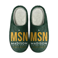 Thumbnail for Dane County Regional Airport Madison (MSN) Slippers & Flip Flops - Slippers - Cotton - Code - Same - Dark Green