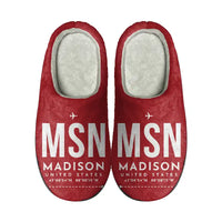 Thumbnail for Dane County Regional Airport Madison (MSN) Slippers & Flip Flops - Slippers - Cotton - Code - Same - Red