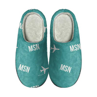 Thumbnail for Dane County Regional Airport Madison (MSN) Slippers & Flip Flops - Slippers - Cotton - Pattern - Turquoise