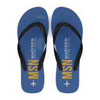 Thumbnail for Dane County Regional Airport Madison (MSN) Slippers & Flip Flops - Slippers - Flip Flops - Code - Blue