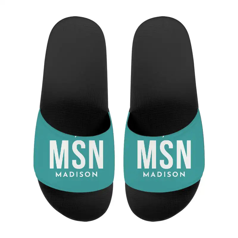 Dane County Regional Airport Madison (MSN) Slippers & Flip Flops - Slippers - Sport - Code - Turquoise