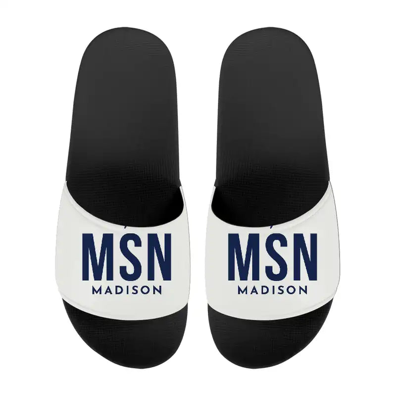 Dane County Regional Airport Madison (MSN) Slippers & Flip Flops - Slippers - Sport - Code - White