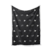Thumbnail for Missoula Montana Airport (MSO) Bedding Sets & Blankets - Blanket - Pattern - Black