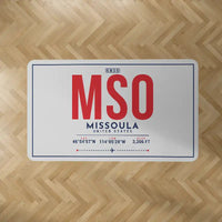 Thumbnail for Missoula Montana Airport (MSO) Carpets - Carpet Rectangle - ID Tag - Light Gray