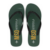 Thumbnail for Missoula Montana Airport (MSO) Slippers & Flip Flops - Slippers - Flip Flops - Code - Dark Green