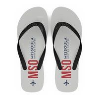 Thumbnail for Missoula Montana Airport (MSO) Slippers & Flip Flops - Slippers - Flip Flops - Code - White