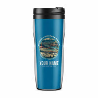 Thumbnail for Missoula Montana Airport (MSO) Travel Mugs - Badge + Name - Plastic (No Holder) - Light Blue