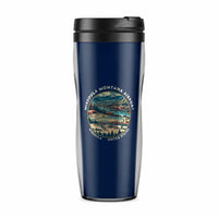 Thumbnail for Missoula Montana Airport (MSO) Travel Mugs - Badge - Plastic (No Holder) - Dark Blue
