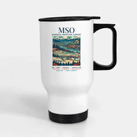 Thumbnail for Missoula Montana Airport (MSO) Travel Mugs - Poster - Stainless Steel with Holder - White