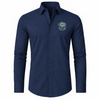 Thumbnail for Louis Armstrong New Orleans International Airport (MSY) Shirts - Long Sleeve Shirt - Badge - Dark Blue