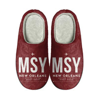 Thumbnail for Louis Armstrong New Orleans International Airport (MSY) Slippers & Flip Flops - Slippers - Cotton - Code - Same - Dark Red