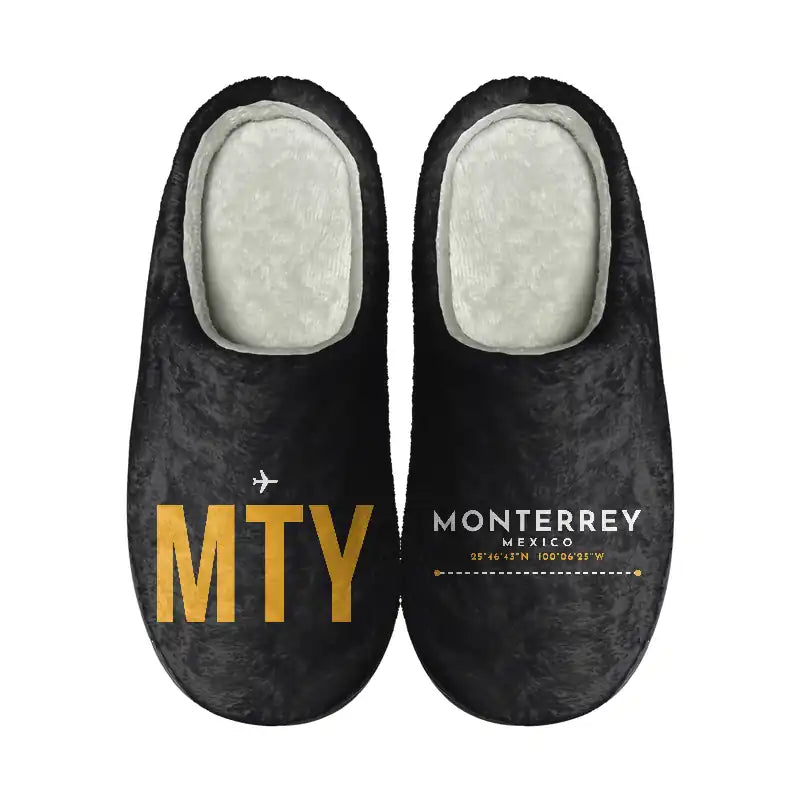 Monterrey International Airport (MTY) Slippers & Flip Flops - Slippers - Cotton - Code - Different - Black