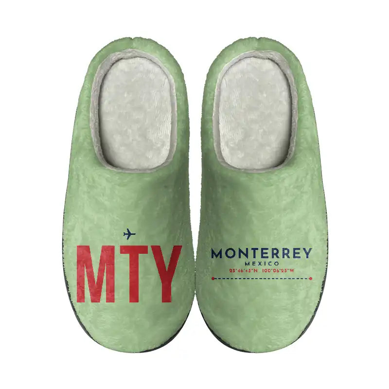 Monterrey International Airport (MTY) Slippers & Flip Flops - Slippers - Cotton - Code - Different - Light Green