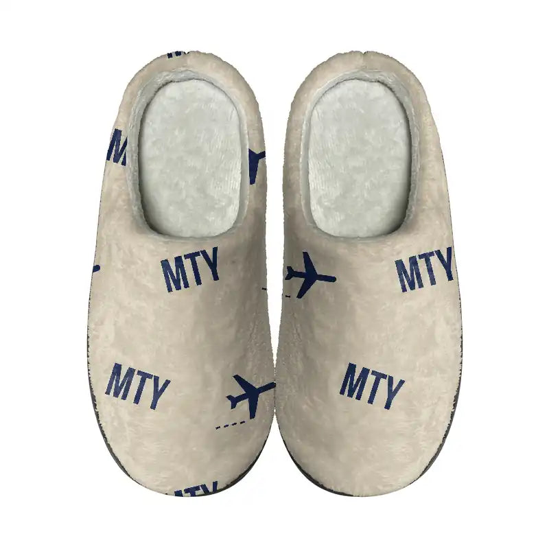 Monterrey International Airport (MTY) Slippers & Flip Flops - Slippers - Cotton - Pattern - Beige