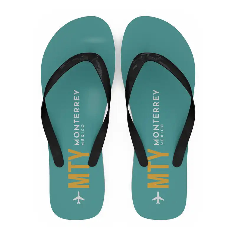 Monterrey International Airport (MTY) Slippers & Flip Flops - Slippers - Flip Flops - Code - Turquoise