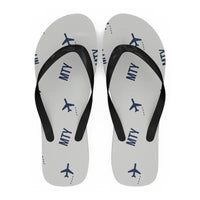 Thumbnail for Monterrey International Airport (MTY) Slippers & Flip Flops - Slippers - Flip Flops - Pattern - White