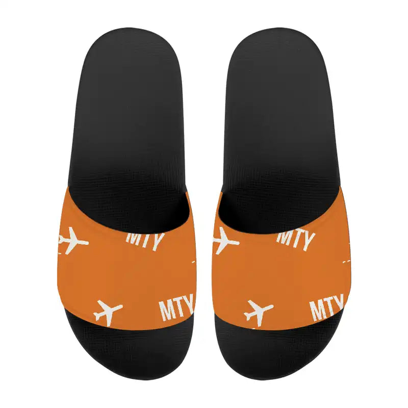 Monterrey International Airport (MTY) Slippers & Flip Flops - Slippers - Sport - Pattern - Orange