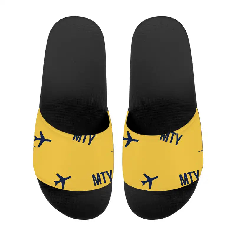 Monterrey International Airport (MTY) Slippers & Flip Flops - Slippers - Sport - Pattern - Yellow