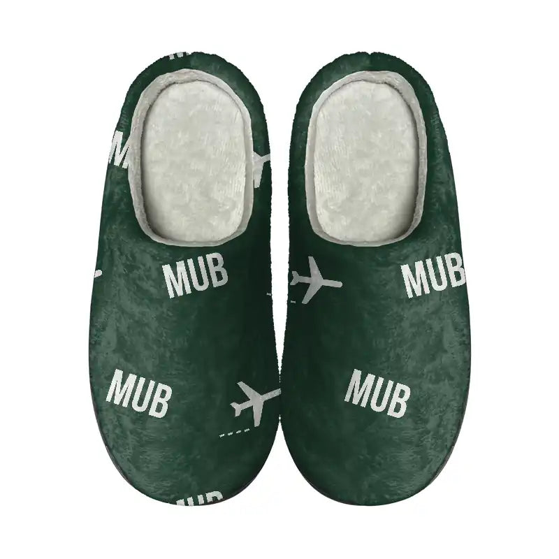 Maun International Airport (MUB) Slippers & Flip Flops - Slippers - Cotton - Pattern - Dark Green