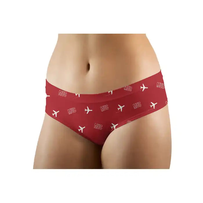 Munich Airport (MUC) Women Panties - Pattern - Red - Front