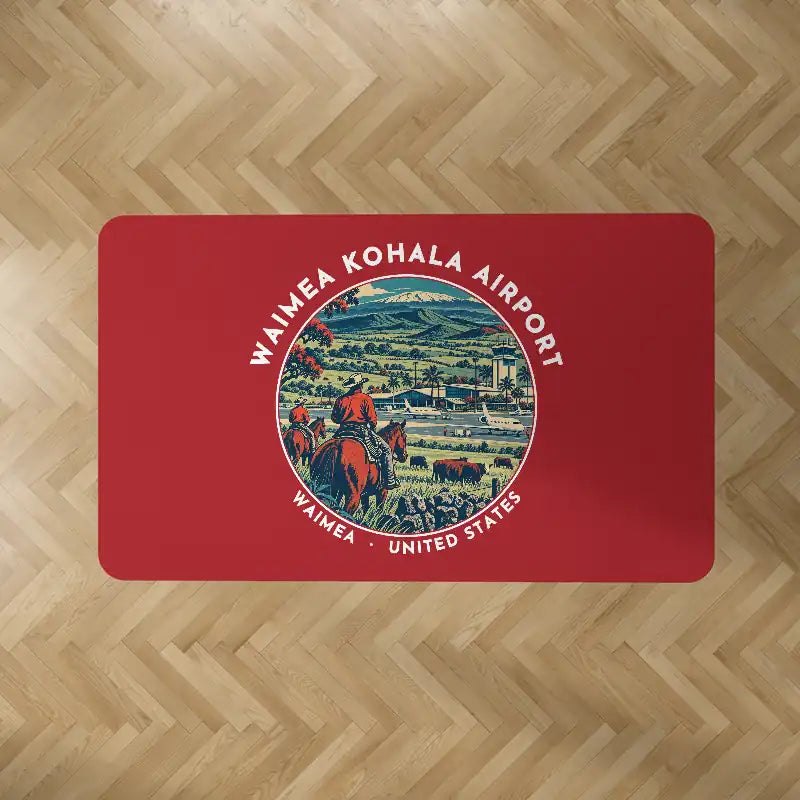 Waimea Kohala Airport (MUE) Carpets - Carpet Rectangle - Badge - Red