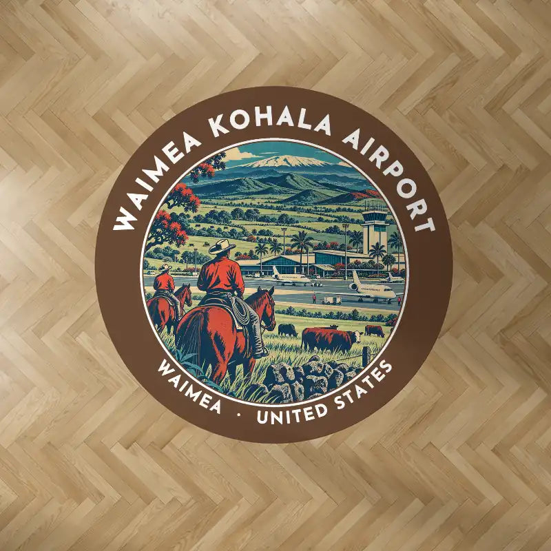 Waimea Kohala Airport (MUE) Carpets - Carpet Round - Badge - Brown