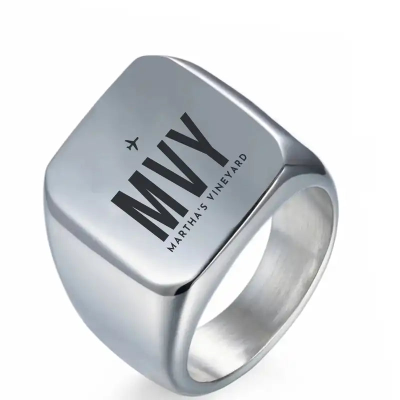 Martha's Vineyard Airport (MVY) Rings - Ring - Silver