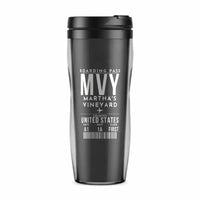Thumbnail for Martha's Vineyard Airport (MVY) Travel Mugs - Boarding Pass - Plastic (No Holder) - Gray