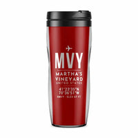 Thumbnail for Martha's Vineyard Airport (MVY) Travel Mugs - ID Tag - Plastic (No Holder) - Red