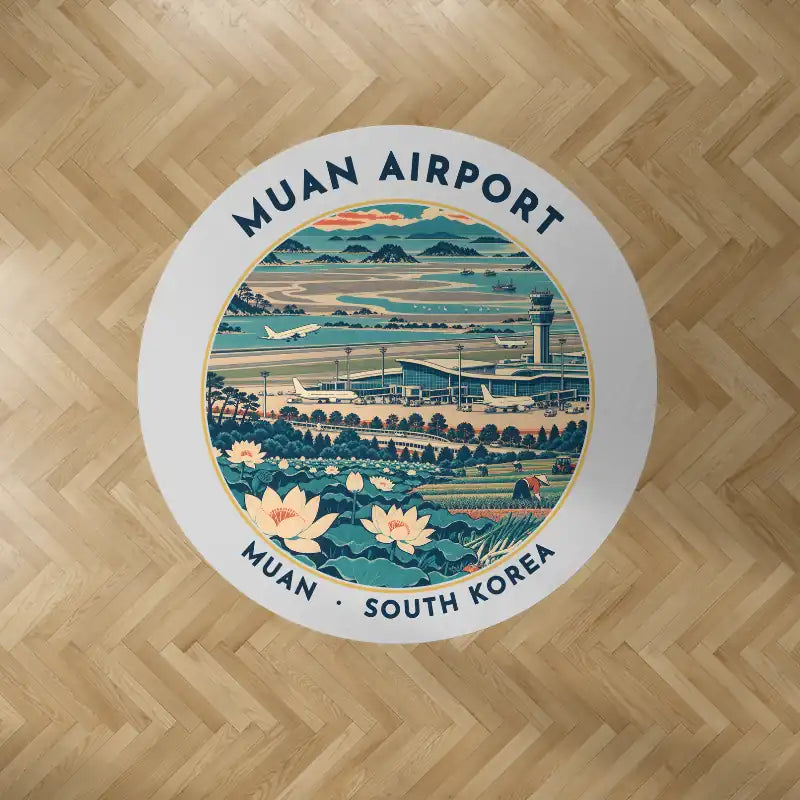 Muan International Airport (MWX) Carpets - Carpet Round - Badge - Light Gray