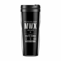 Thumbnail for Muan International Airport (MWX) Travel Mugs - Boarding Pass - Plastic (No Holder) - Black