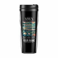 Thumbnail for Muan International Airport (MWX) Travel Mugs - Poster + Name - Plastic (No Holder) - Black