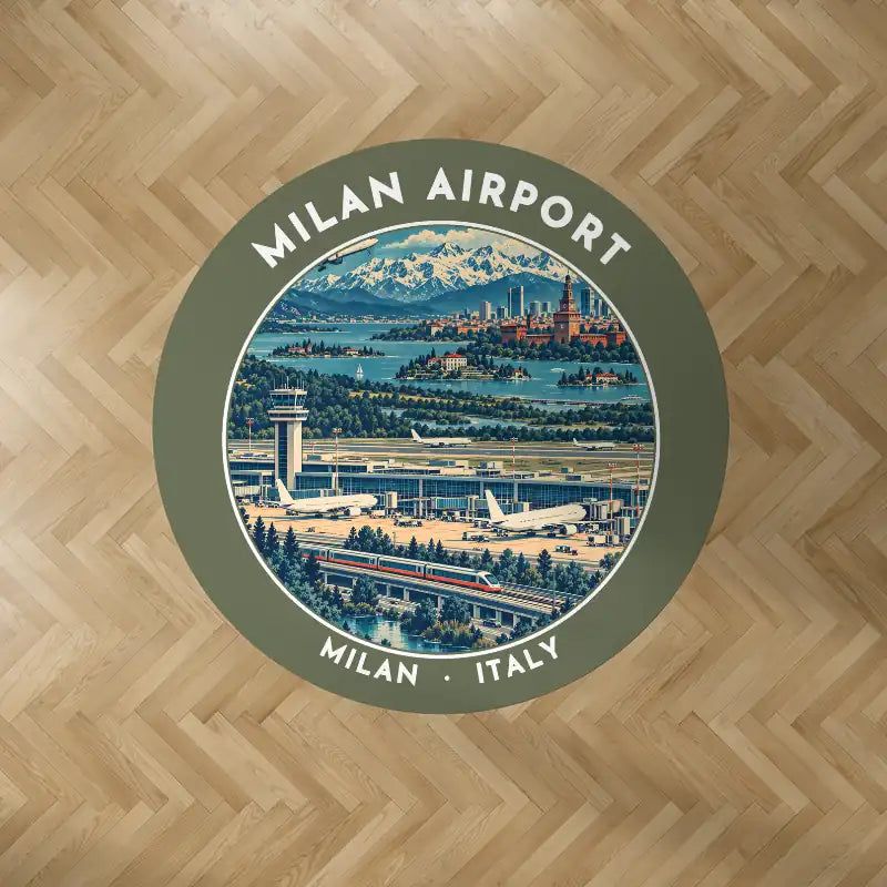 Milan Malpensa International Airport Silvio Berlusconi (MXP) Carpets - Carpet Round - Badge - Green Army