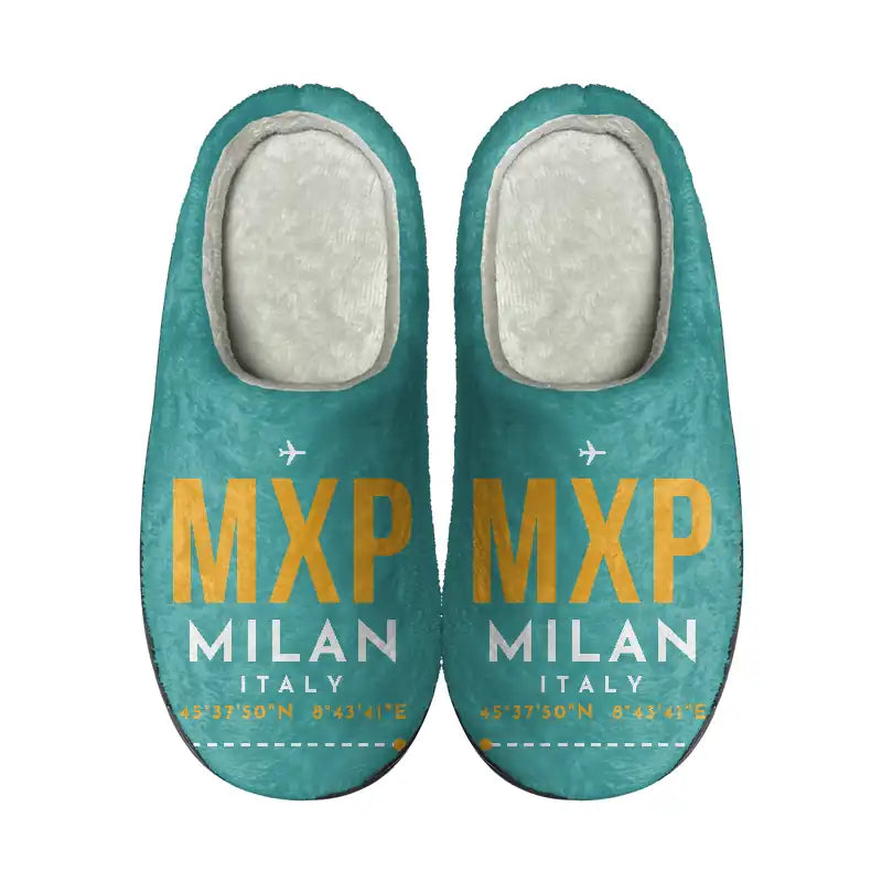 Milan Malpensa International Airport Silvio Berlusconi (MXP) Slippers & Flip Flops - Slippers - Cotton - Code - Same - Turquoise