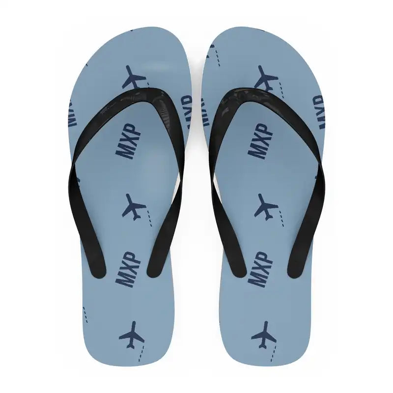 Milan Malpensa International Airport Silvio Berlusconi (MXP) Slippers & Flip Flops - Slippers - Flip Flops - Pattern - Light Blue