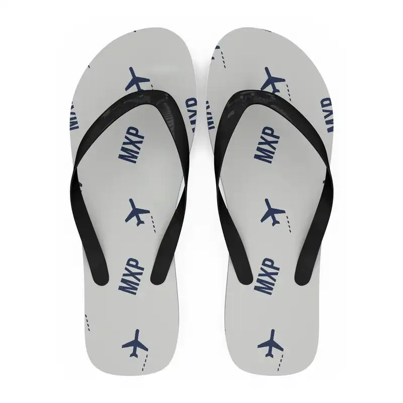 Milan Malpensa International Airport Silvio Berlusconi (MXP) Slippers & Flip Flops - Slippers - Flip Flops - Pattern - White