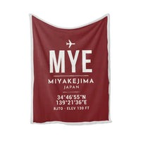 Thumbnail for Miyakejima Airport (MYE) Bedding Sets & Blankets - Blanket - ID Tag - Dark Red