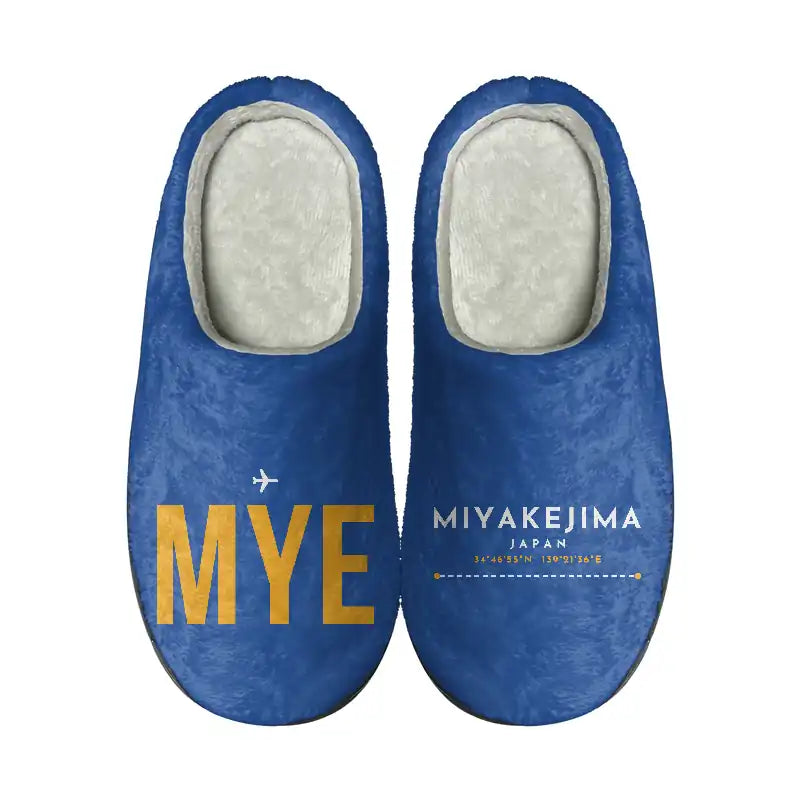 Miyakejima Airport (MYE) Slippers & Flip Flops - Slippers - Cotton - Code - Different - Blue
