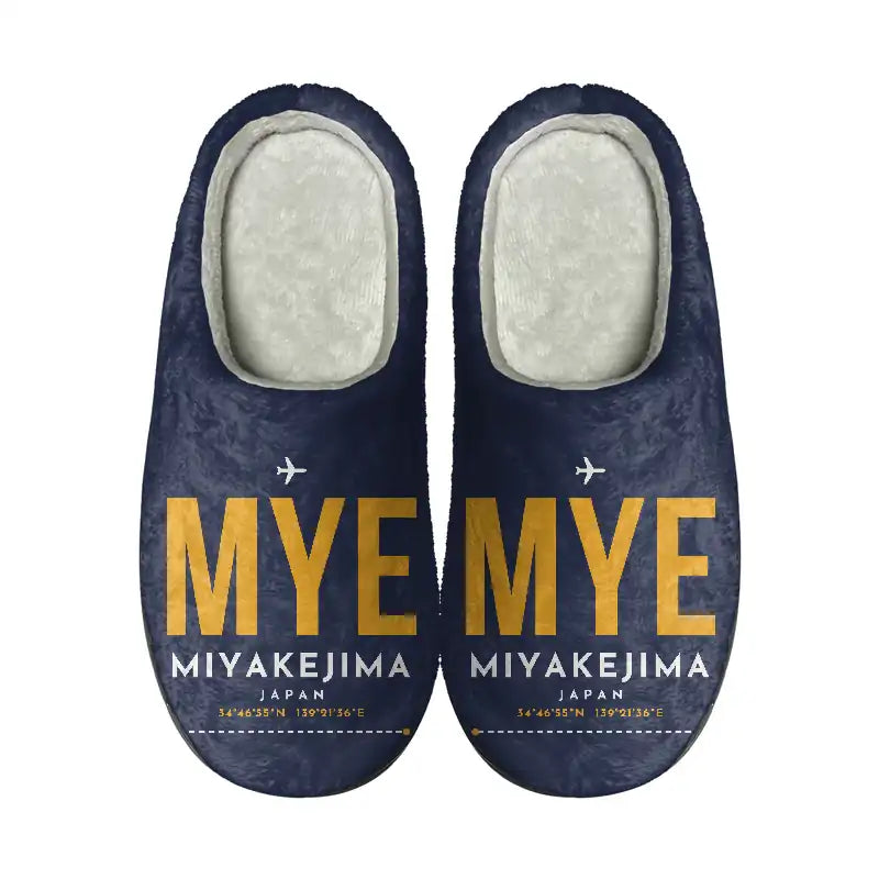 Miyakejima Airport (MYE) Slippers & Flip Flops - Slippers - Cotton - Code - Same - Navy Blue