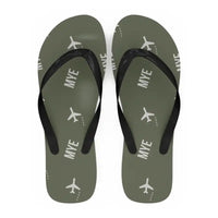 Thumbnail for Miyakejima Airport (MYE) Slippers & Flip Flops - Slippers - Flip Flops - Pattern - Green Army