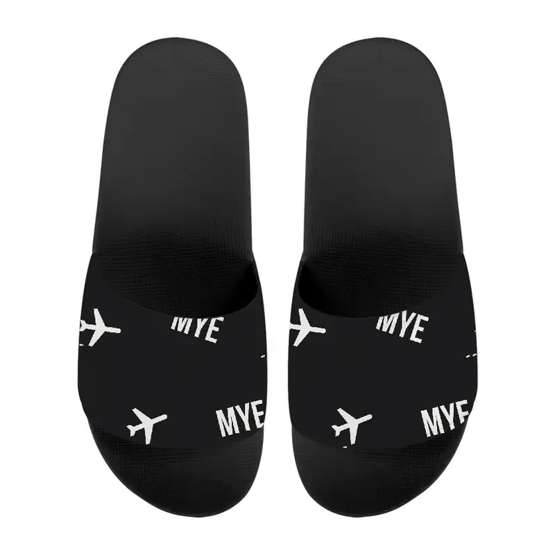 Miyakejima Airport (MYE) Slippers & Flip Flops - Slippers - Sport - Pattern - Black